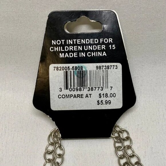 Beaded Necklace & Earrings Set Large Gold & Silver Painted Fashion Jewelry NWT - Picture 5 of 8